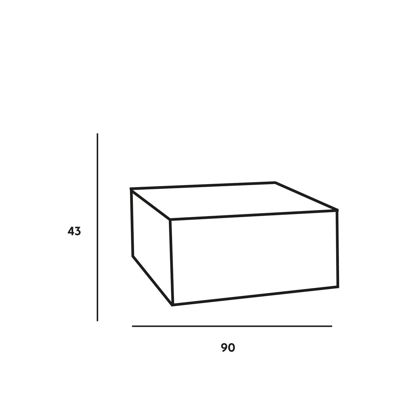 Math Big - Pouf Poltrona Poggiapiedi in Tessuto Eko per interno ed esterno Dim: 90 x 90 x h 43 cm