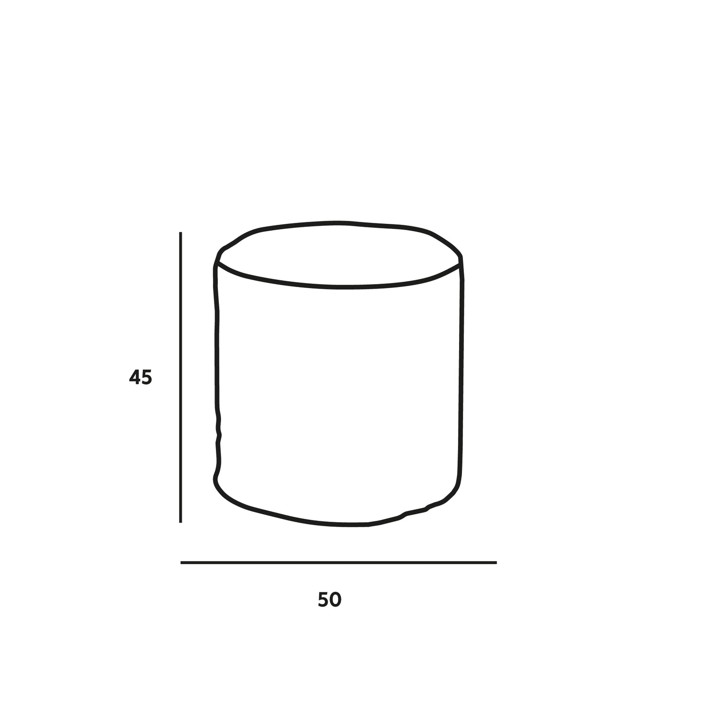 Softh Cyli Esse - Pouf Poltrona Poggiapiedi in Tessuto Eko per interno ed esterno Dim: 50 x h 45 cm