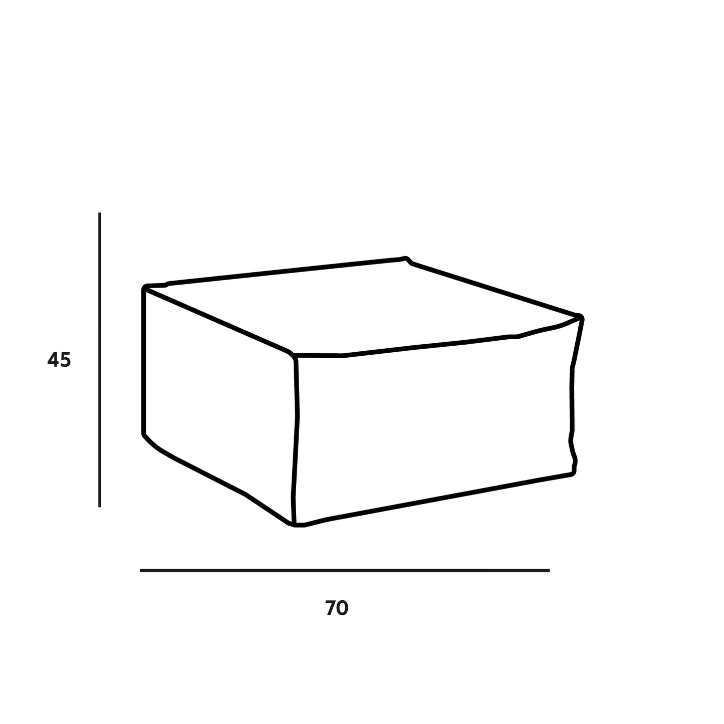 Softh Math Med- Pouf Poltrona Poggiapiedi in Tessuto Wave per esterno Dim: 70 x 70 x h 45 cm