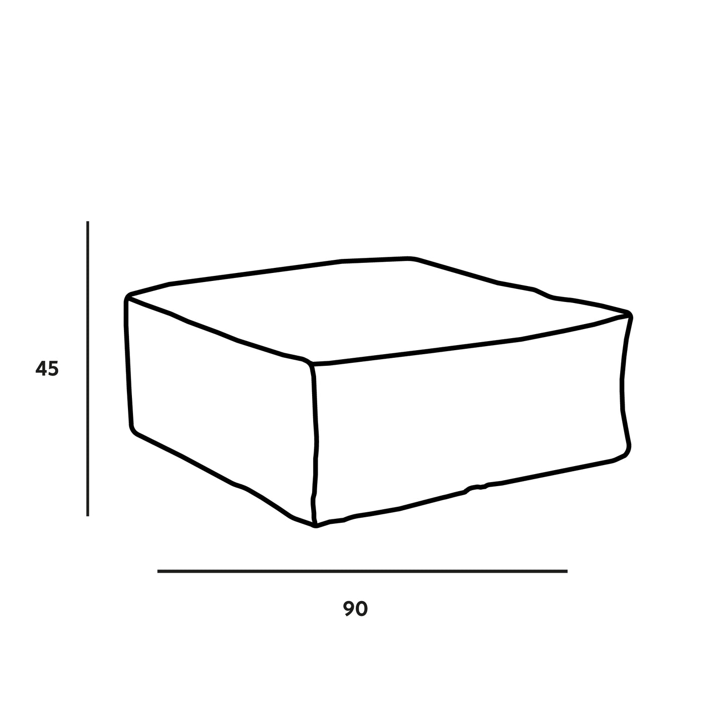 Softh Math Big- Pouf Poltrona Poggiapiedi in Tessuto Wave per esterno Dim: 90 x 90 x h 45 cm