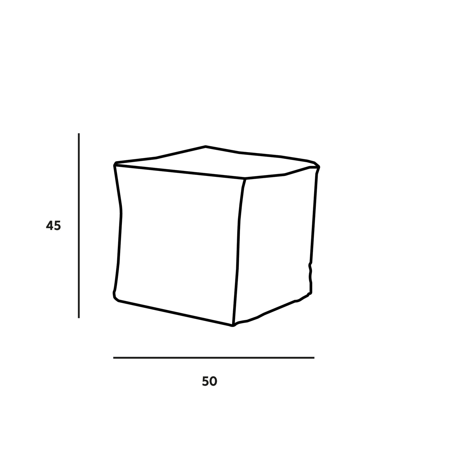 Softh Math Esse - Pouf Poltrona Poggiapiedi in Tessuto Polly per interno Dim: 50 x 50 x h 45 cm